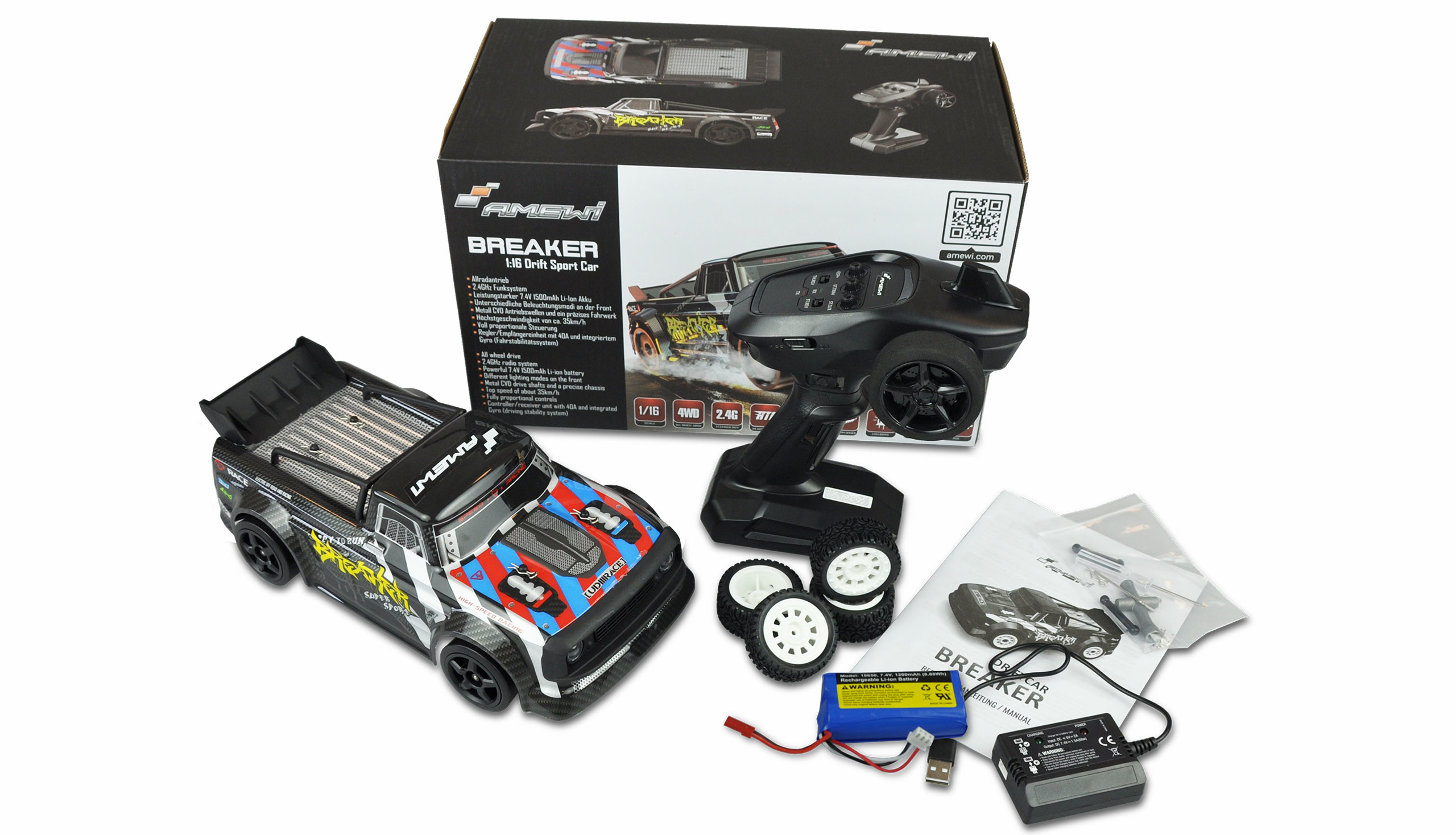 Amewi Breaker - Sportwagen - 1:16 - 14 Jahr(e) - 1200 mAh - 604 g, Ansicht 2