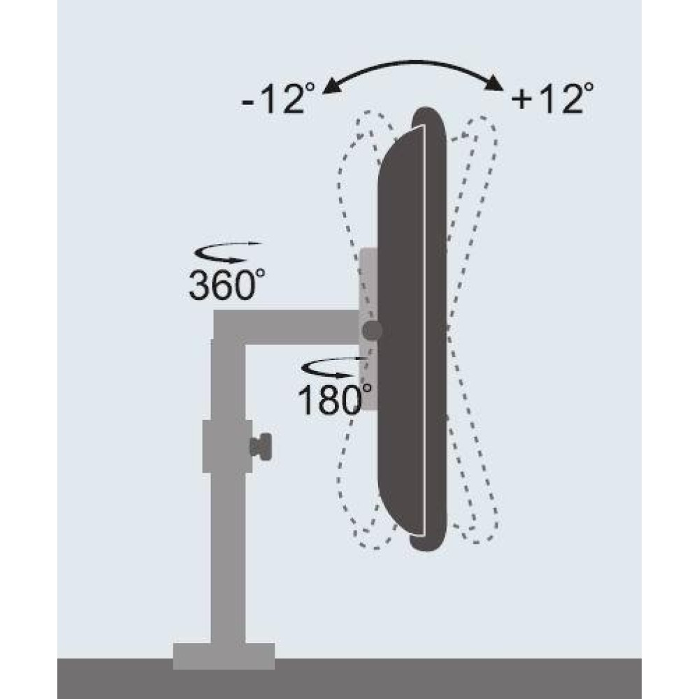 Techly Befestigungskit (Spannbefestigung für Tisch, Halterung für Display, Schwenkarm) für LCD-Display - Schwarz, Ansicht 4