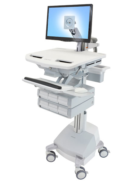 Ergotron Wagen für LCD-Display/Tastatur/Maus/CPU/Notebook/Barcodescanner (offene Architektur), Ansicht 4