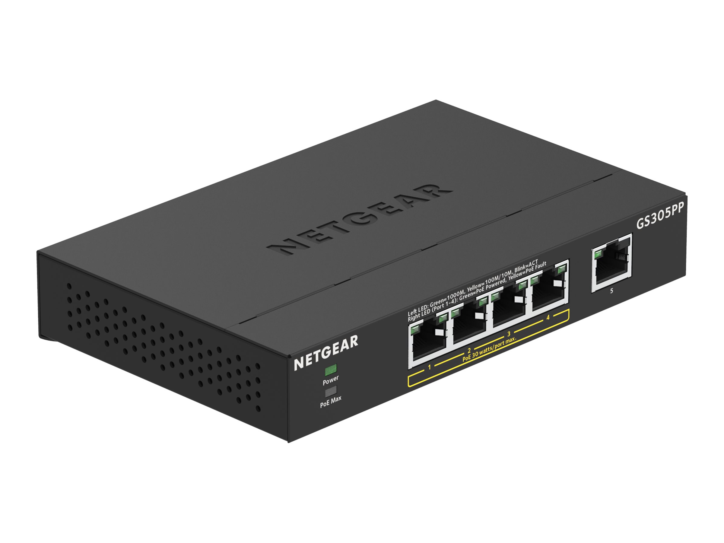 Netgear GS305PP - Switch - unmanaged - 5 x 101001000 (4 PoE)