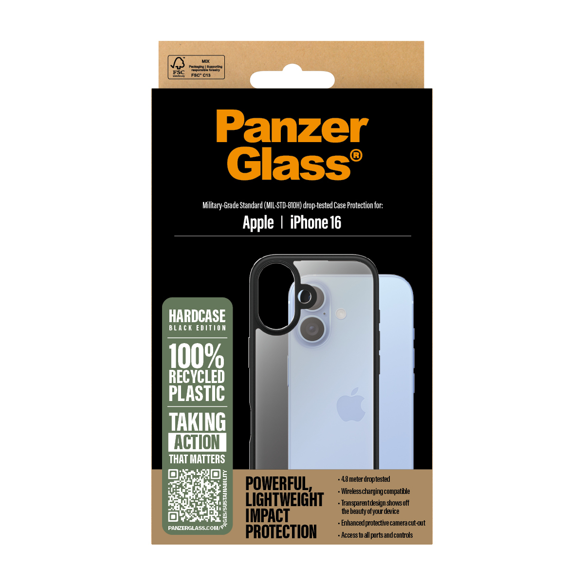 PanzerGlass HardCase - Hintere Abdeckung für Mobiltelefon - Polycarbonat, Thermoplastisches Polyurethan (TPU), Ansicht 4