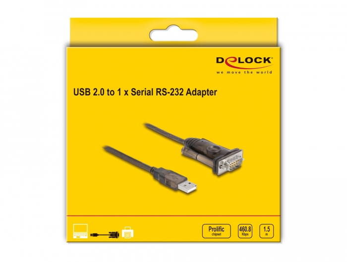 Delock Kabel USB / seriell - USB (M) zu DB-9 (M), Ansicht 4
