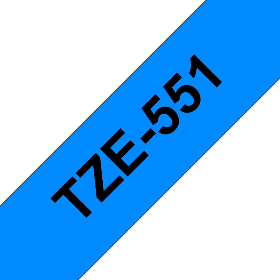 Brother TZe-551 - Schwarz auf Blau - Rolle (2,4 cm), Ansicht 2