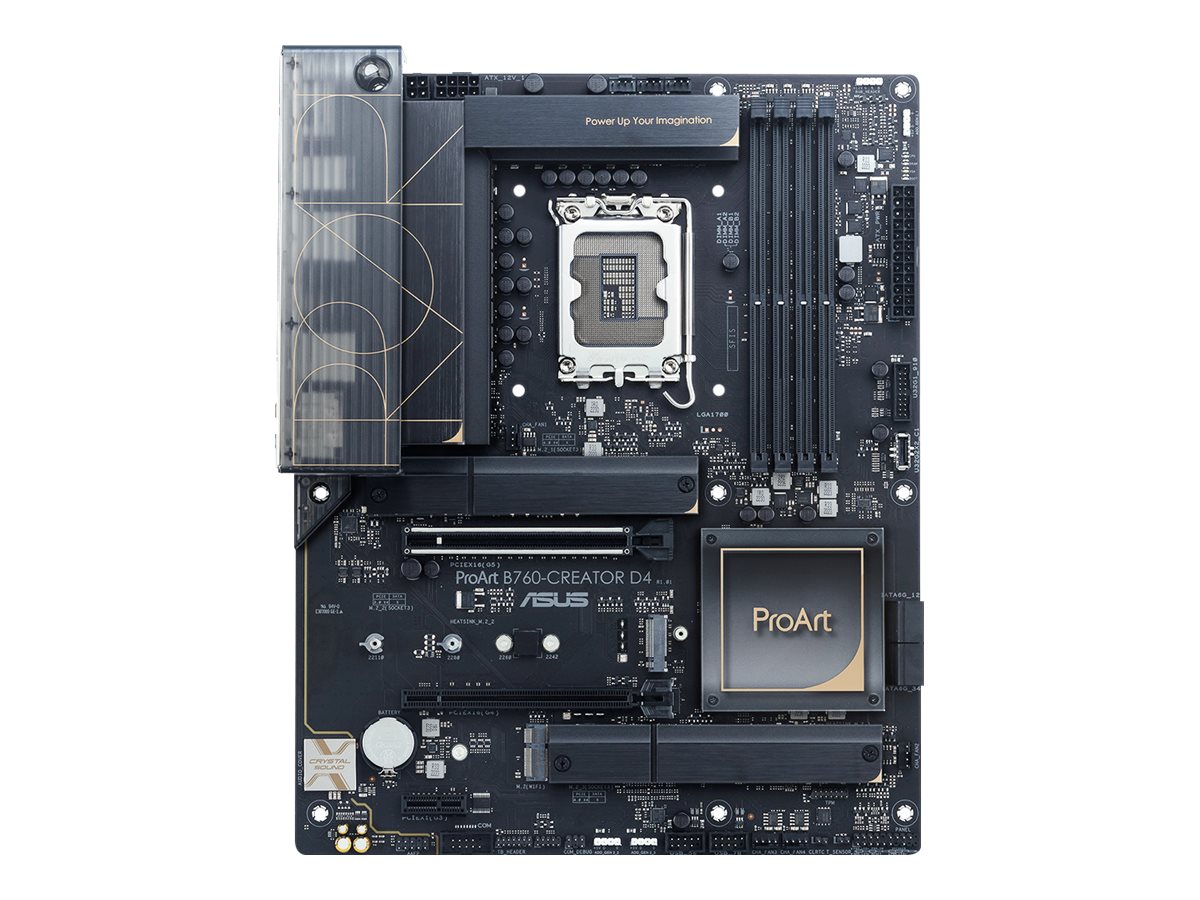 ASUS ProArt B760-CREATOR D4 - Motherboard - ATX - LGA1700-Sockel - B760 Chipsatz - USB 3.2 Gen 1 USB-C 3.2 Gen2 USB-C 3.2 Gen 2x2 - Gigabit LAN 2.5 Gigabit LAN - Onboard-Grafik (CPU erforderlich)