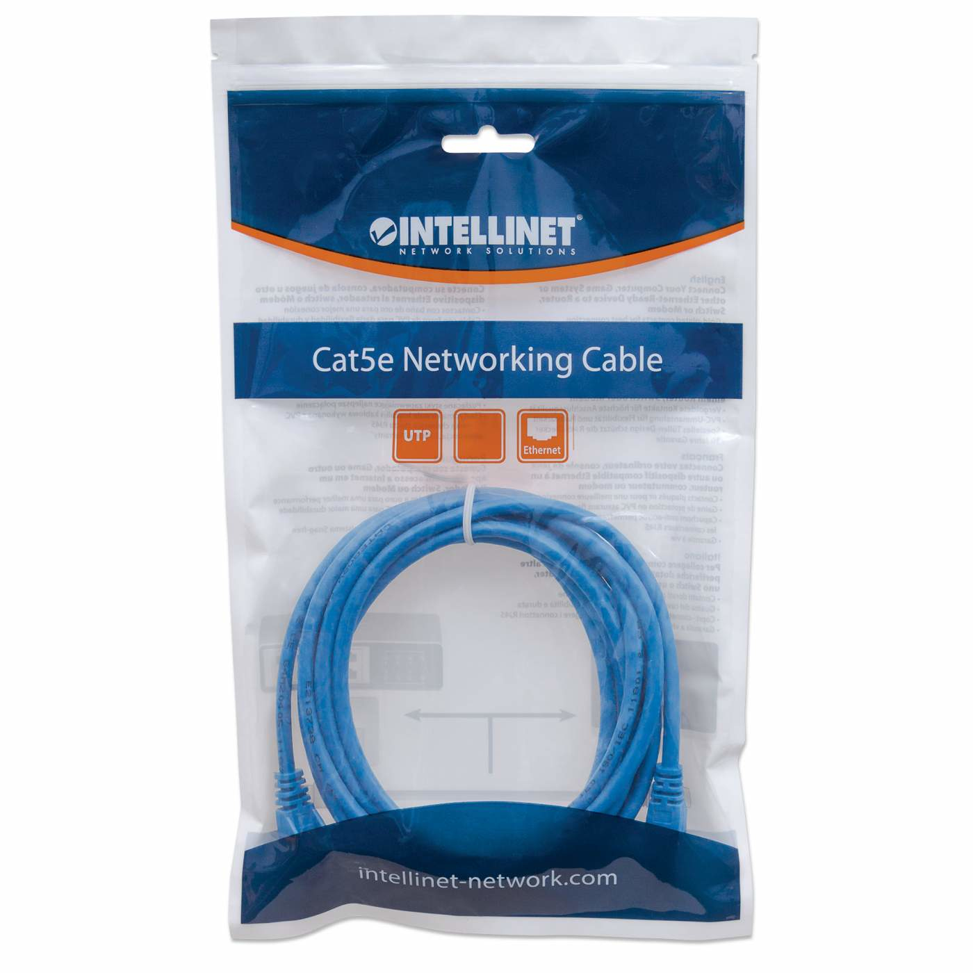 Intellinet Network Patch Cable, Cat6, 1m, Blue, CCA, U/UTP, PVC, RJ45 - Patch-Kabel - RJ-45 (M), Ansicht 2