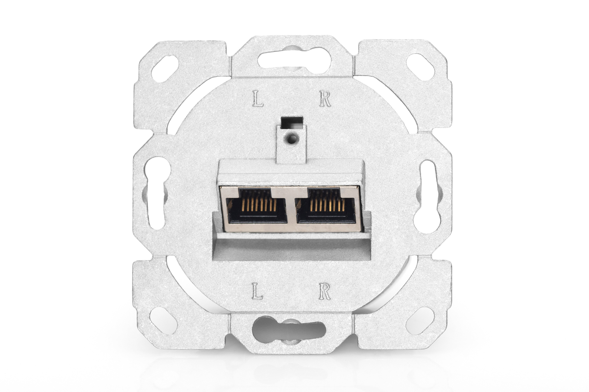DIGITUS CAT 6A Klasse EA Netzwerkdose, designkompatibel, geschirmt, Unterputz, Ansicht 2