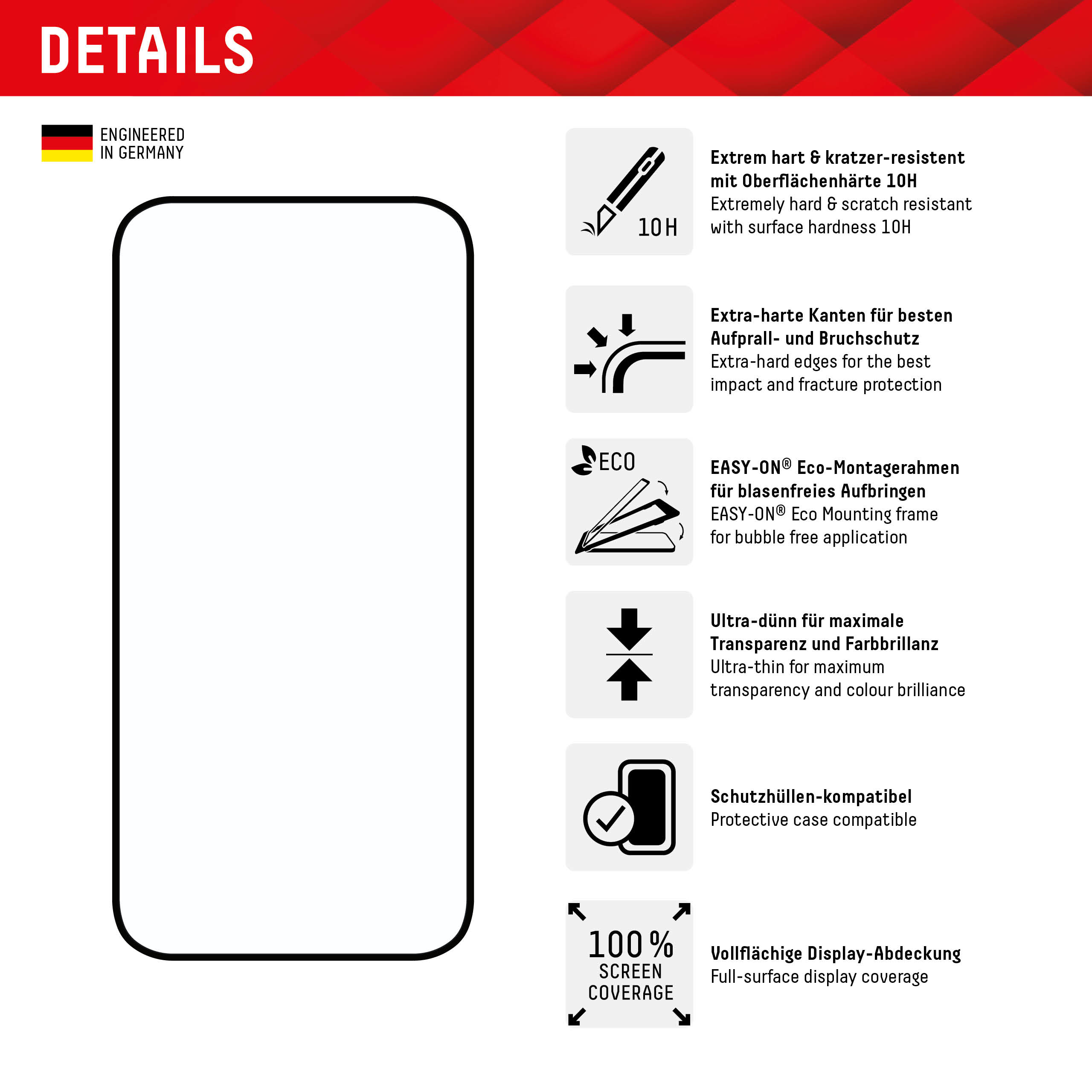 E.V.I. Real Glass FC iPhone 15/15 Pro, Ansicht 2