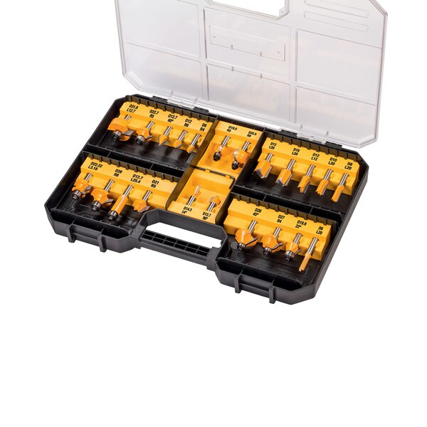 DeWalt DT90017 Fräser-Sortiment inkl. Koffer, 22-tlg., Ansicht 2
