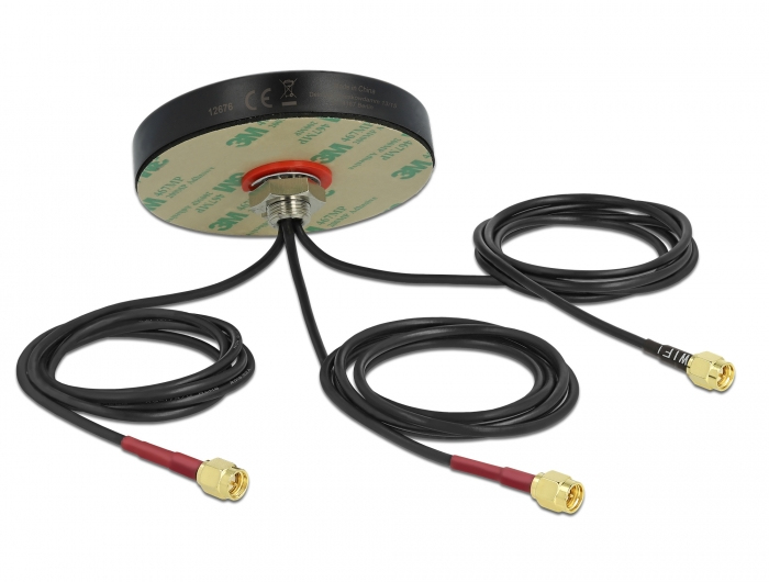 Delock LTE MIMO Dual Band WLAN 802.11 ac/ax/a/h/b/g/n Antenna - Antenne - Smart Home - 3 dBi (für 2400 MHz - 2483 MHz), Ansicht 2