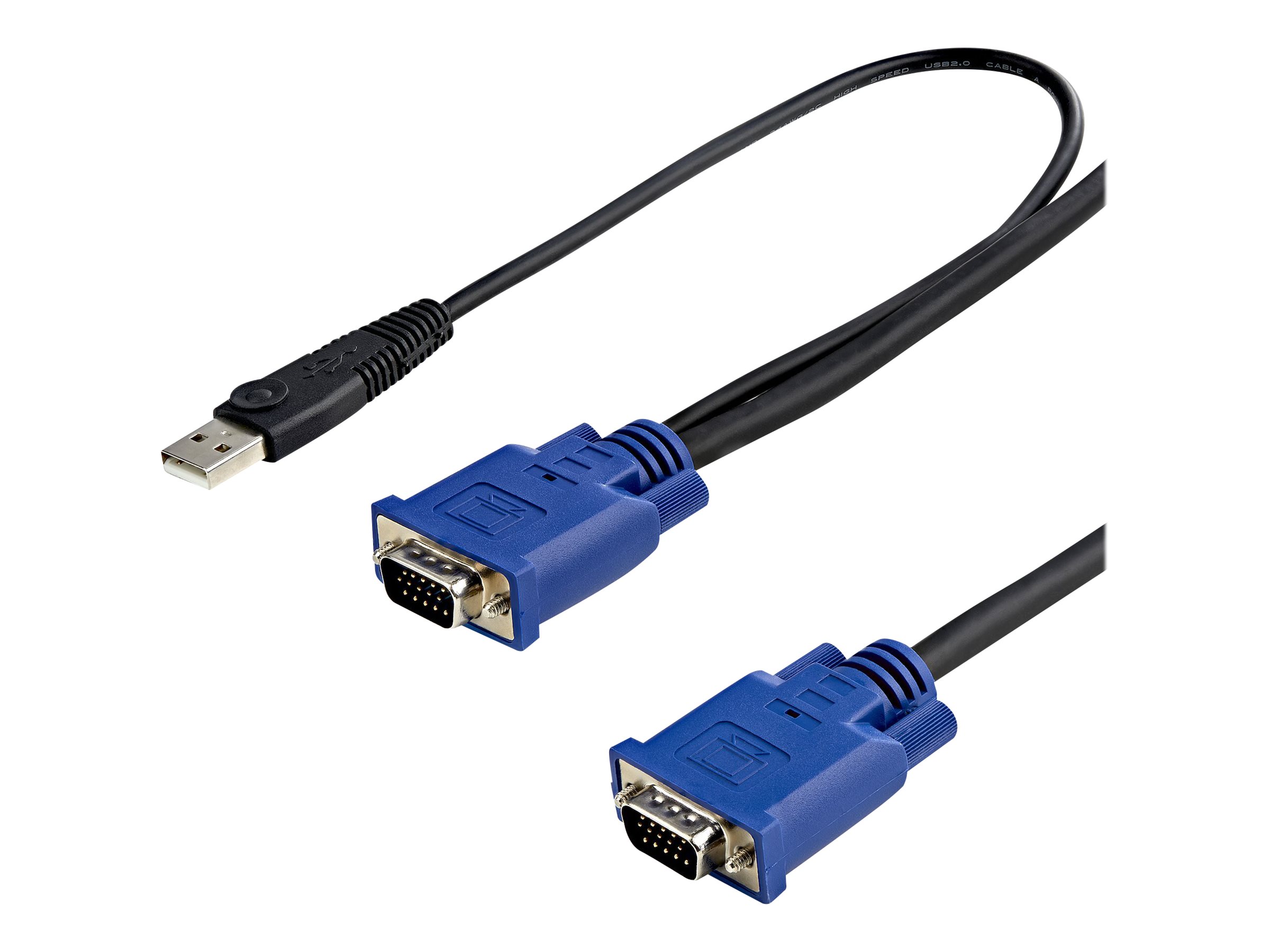 StarTech.com KVM Kabel USB VGA für KVm Switch 45m - Kabelsatz für KVM Umschalter 1x USB Stecker 2x VGA Stecker - Octopuskabel - Video-  USB-Kabel - USB HD-15 (VGA)