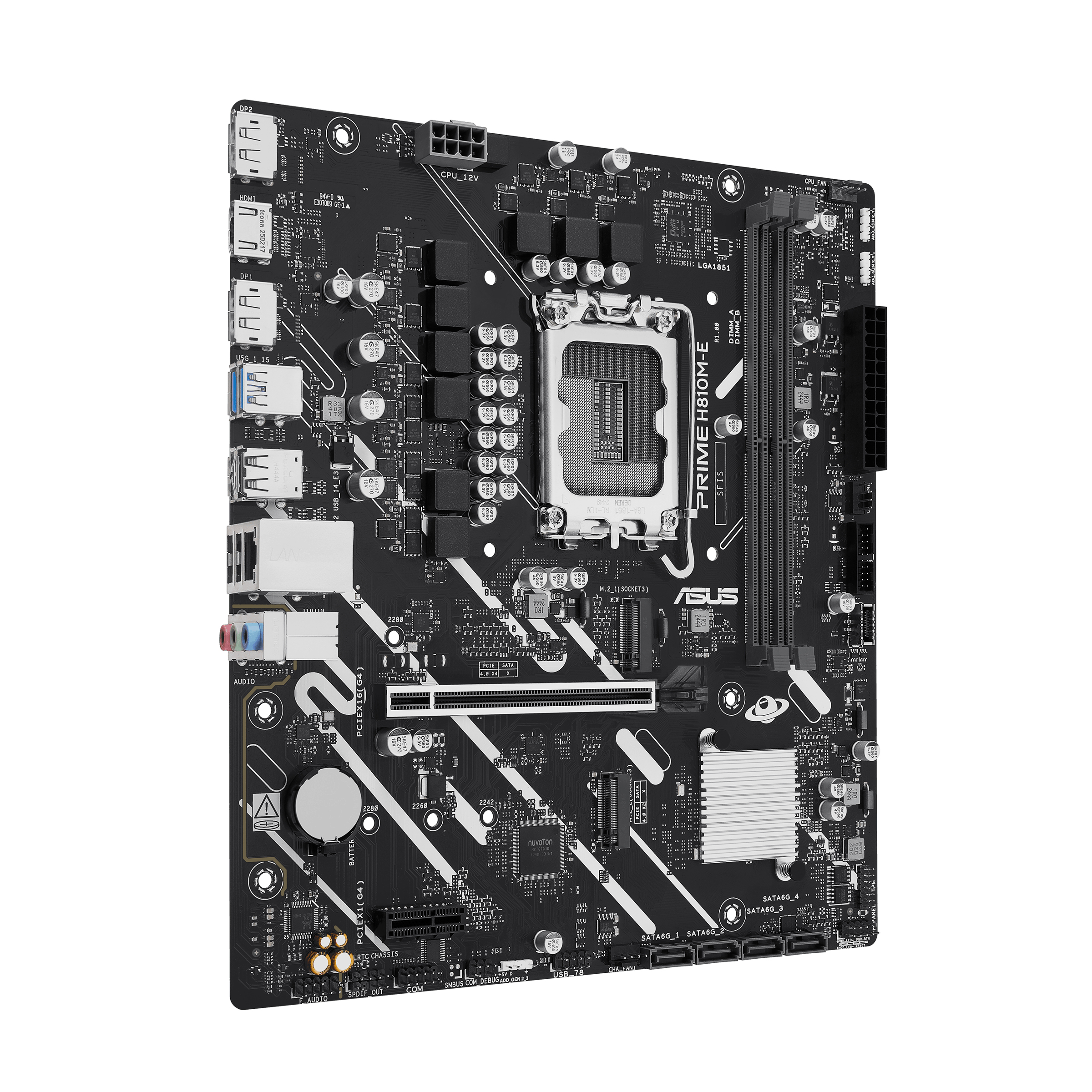 ASUS PRIME H810M-E-CSM - Motherboard - micro ATX - LGA1851 Sockel - H810 Chipsatz - Gigabit LAN, Ansicht 2