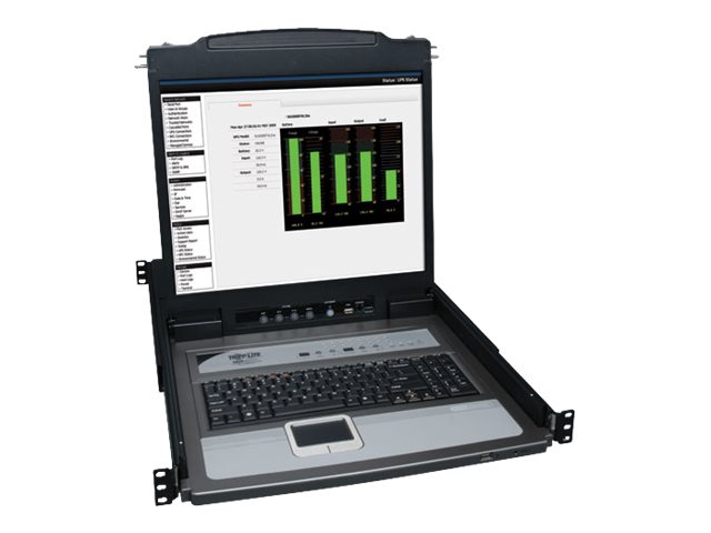 Tripp Eaton Tripp Lite Series 16-Port Rack Console KVM Switch 19 LCD PS2USB Cables 1U - KVM-Konsole mit KVM-Switch - 16 Anschlüsse - 48.3 cm (19)