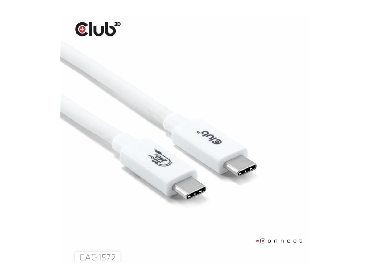 Club 3D Thunderbolt-Kabel - 24 pin USB-C (M) - zu 24 pin USB-C (M) - 1.2m - weiß, Ansicht 3