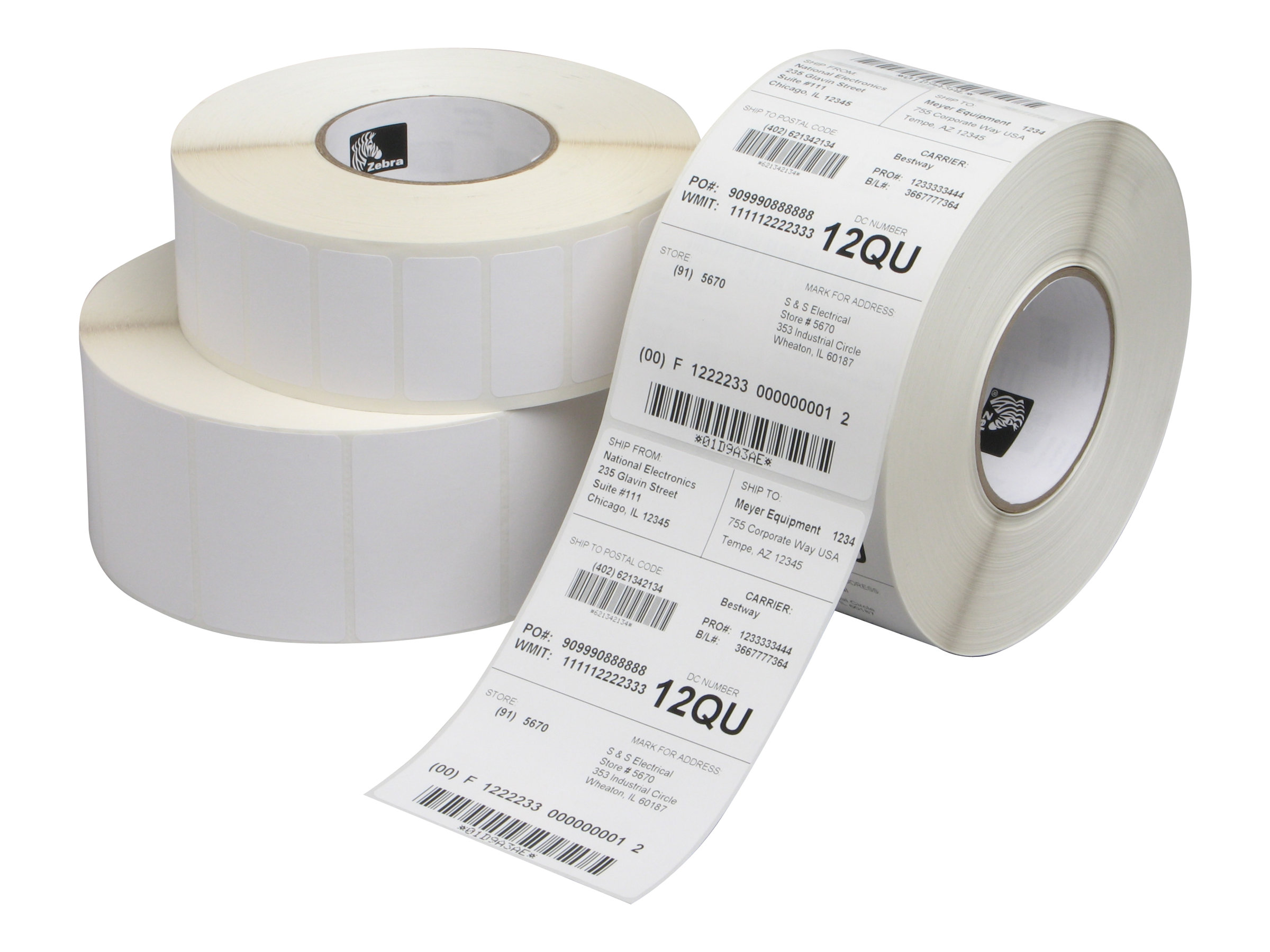 Zebra Z-Perform 1000T - Papier - seidig - entfernbarer Klebstoff - weiß - 50.8 x 104.78 mm 17460 Etikett(en) (6 Rolle(n) x 2910) Etiketten