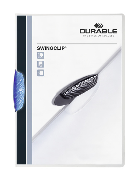 Durable Swingclip - Präsentationsmappe - A4 - Kunststoff - Blau - Porträt - 30 Blätter