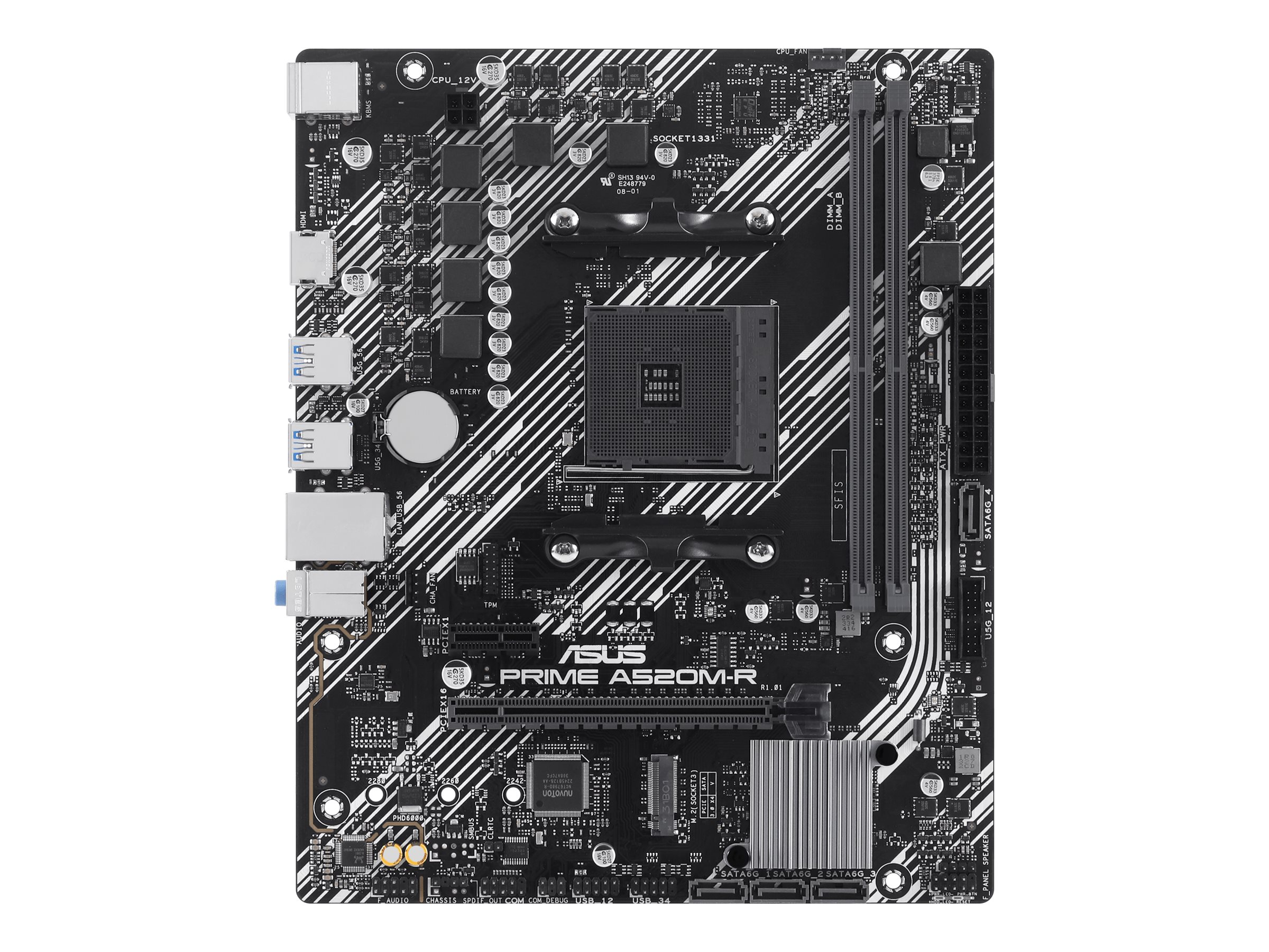 ASUS PRIME A520M-R - Motherboard - micro ATX - Socket AM4 - AMD A520 Chipsatz - USB 3.2 Gen 1 - Gigabit LAN - Onboard-Grafik (CPU erforderlich)