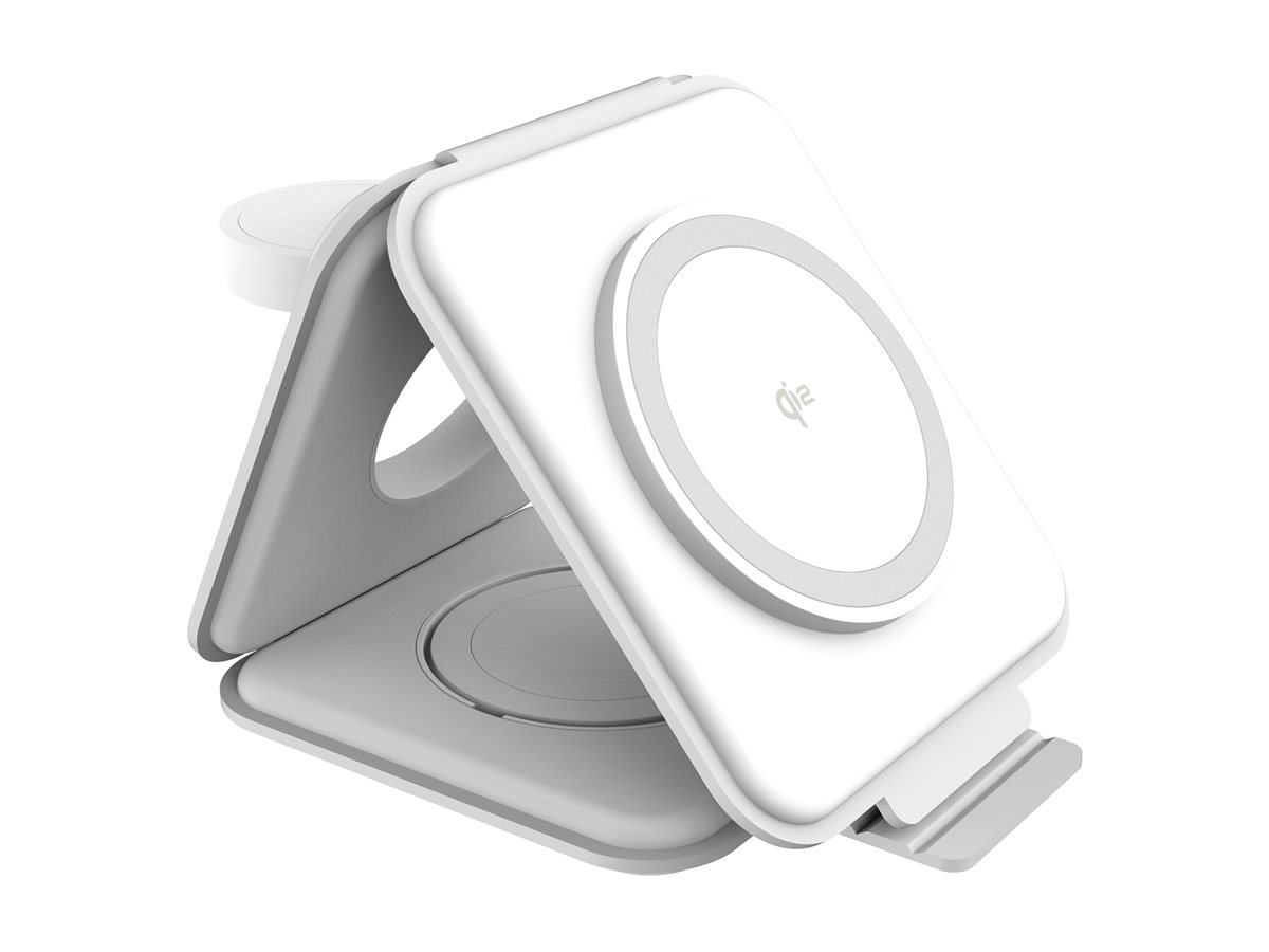 j5create JUPW3215W-N - Kabelloses Ladegerät - 3-in-1, magnetisch, mit Qi2, Ansicht 3