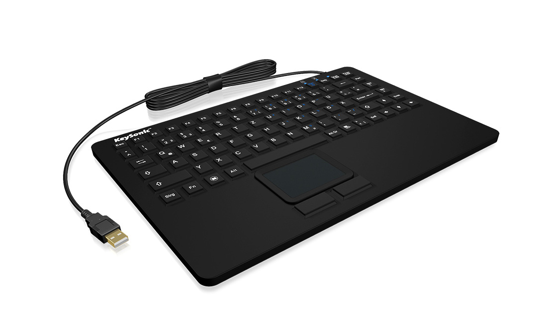 KeySonic KSK-5230IN Industrie Tastatur - USB - Touchpad - schwarz - wasserdicht IP68 - TL: Schweiz, QWERTZ, Ansicht 2