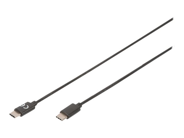 ASSMANN - USB-Kabel - USB-C (M) zu USB-C (M) - 1 m - unterstützt Stromversorgung - Schwarz (Packung mit 3)