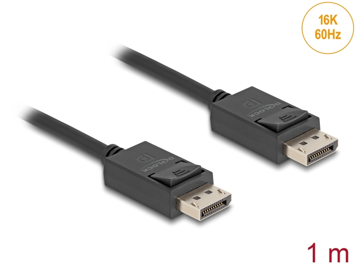 Delock DisplayPort Kabel 16K 60 Hz 80 Gbps 1 m - Kabel - Digital/Display/Video, Ansicht 2