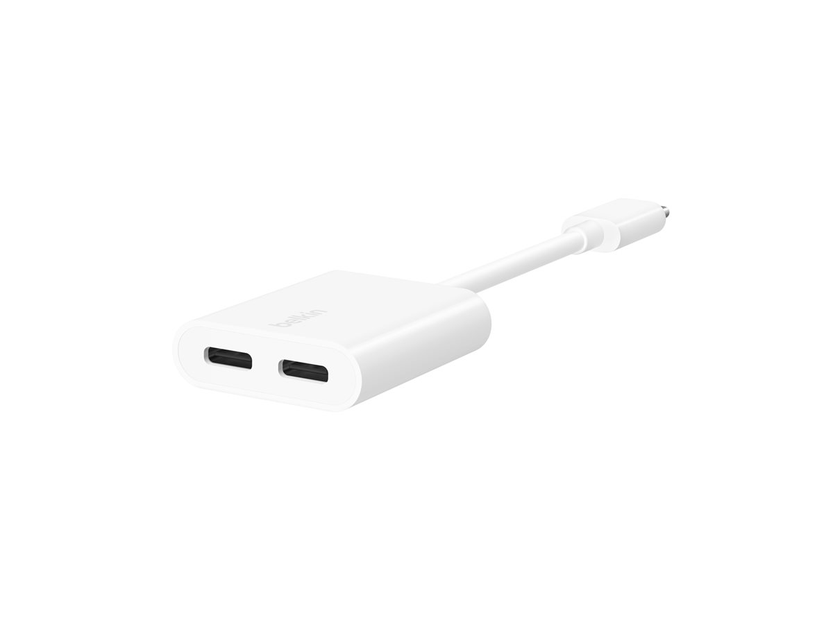 Belkin Connect Audio + Charge - USB-C auf USB-C Kopfhörer-/Ladeadapter - 24 pin USB-C männlich zu 24 pin USB-C weiblich - Weiß, Ansicht 4
