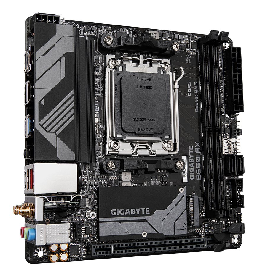 Gigabyte B650I AX - 1.0 - Motherboard - Mini-ITX - Socket AM5 - AMD B650 Chipsatz - USB 3.2 Gen 1, USB 3.2 Gen 2, Ansicht 4