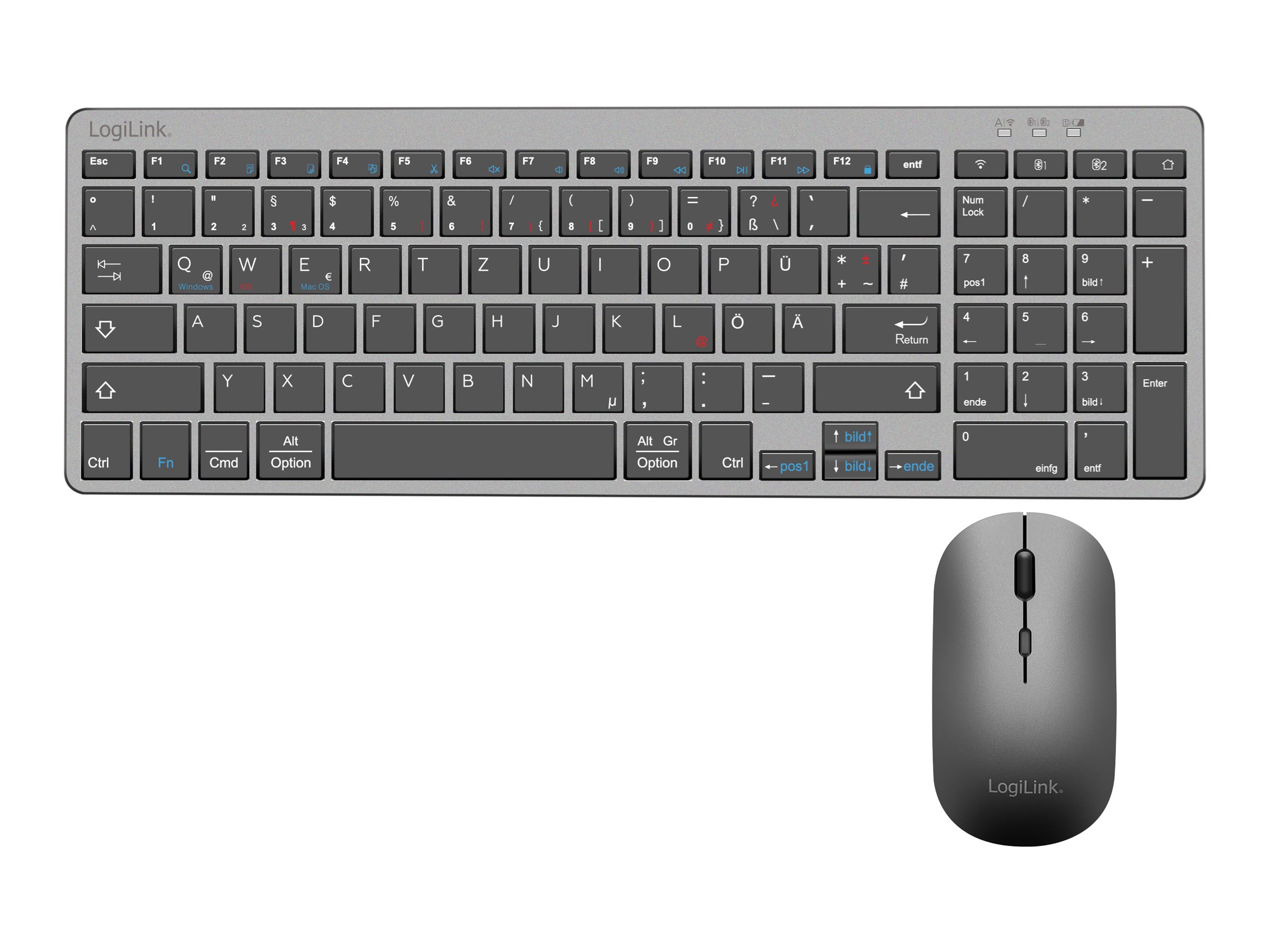 LogiLink Tastatur-und-Maus-Set - Dual-Modus