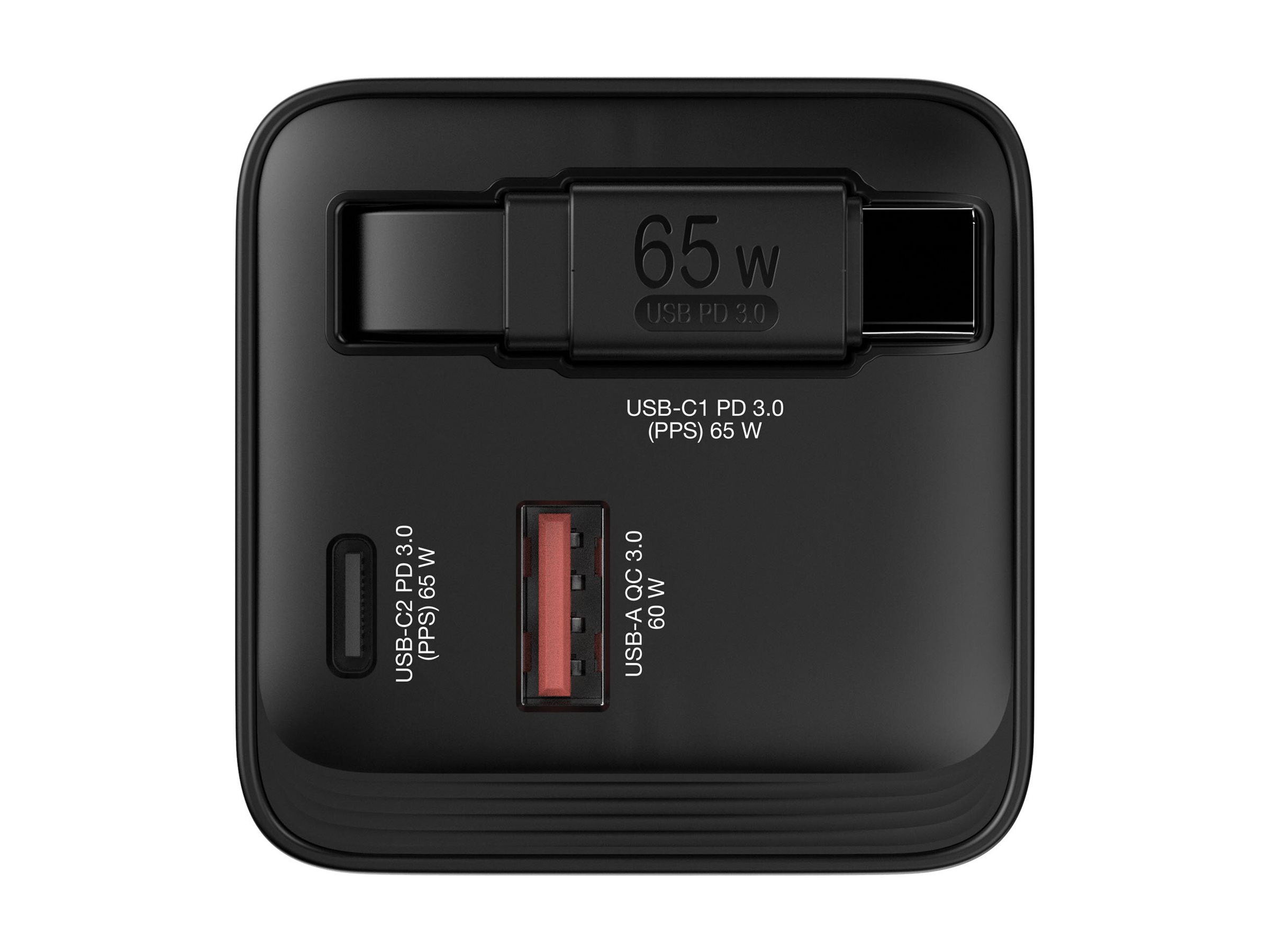 Verbatim Netzteil - GaN - 65 Watt - 3.25 A - PD 3.0, QC 3.0 (2 x USB-C, USB), Ansicht 3