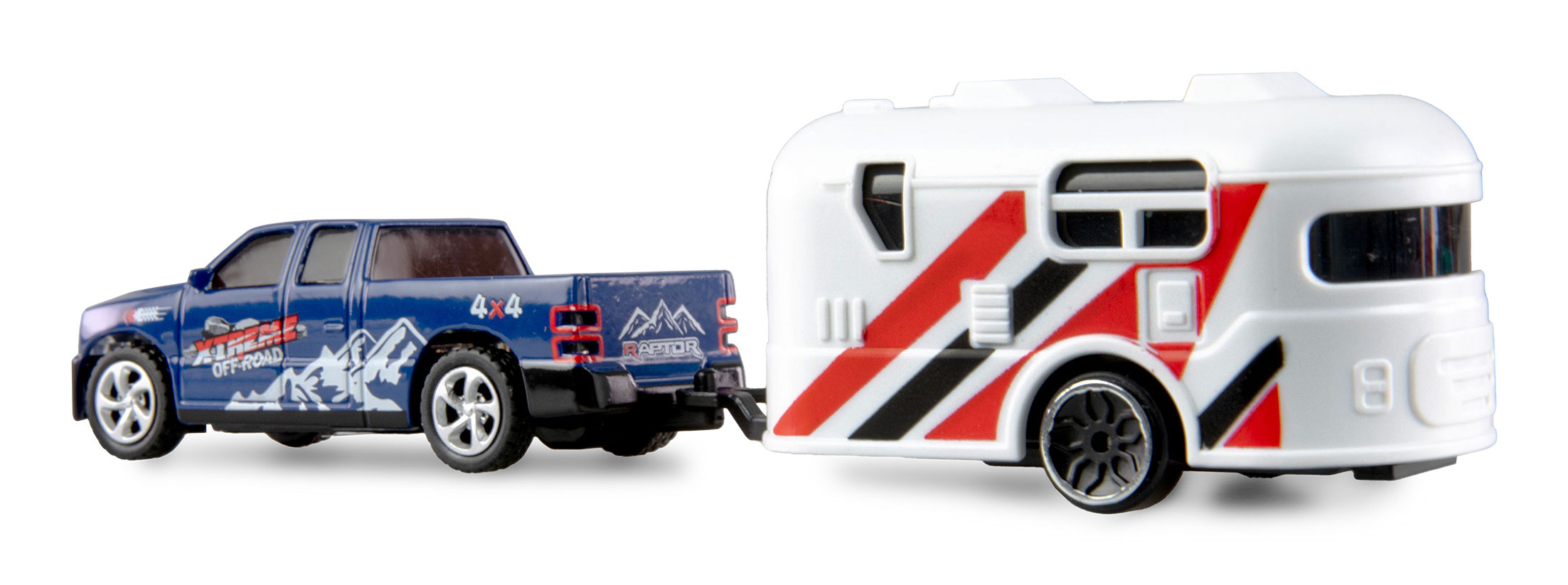 Amewi RC Pickup Die Cast mit Wohnwagen 1 64 RTR blau 6+, Ansicht 4