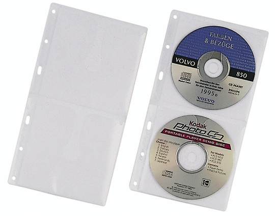 Durable CD Wallets - CD-Umschläge - Kapazität: 2 CD - durchsichtig (Packung mit 5), Ansicht 2