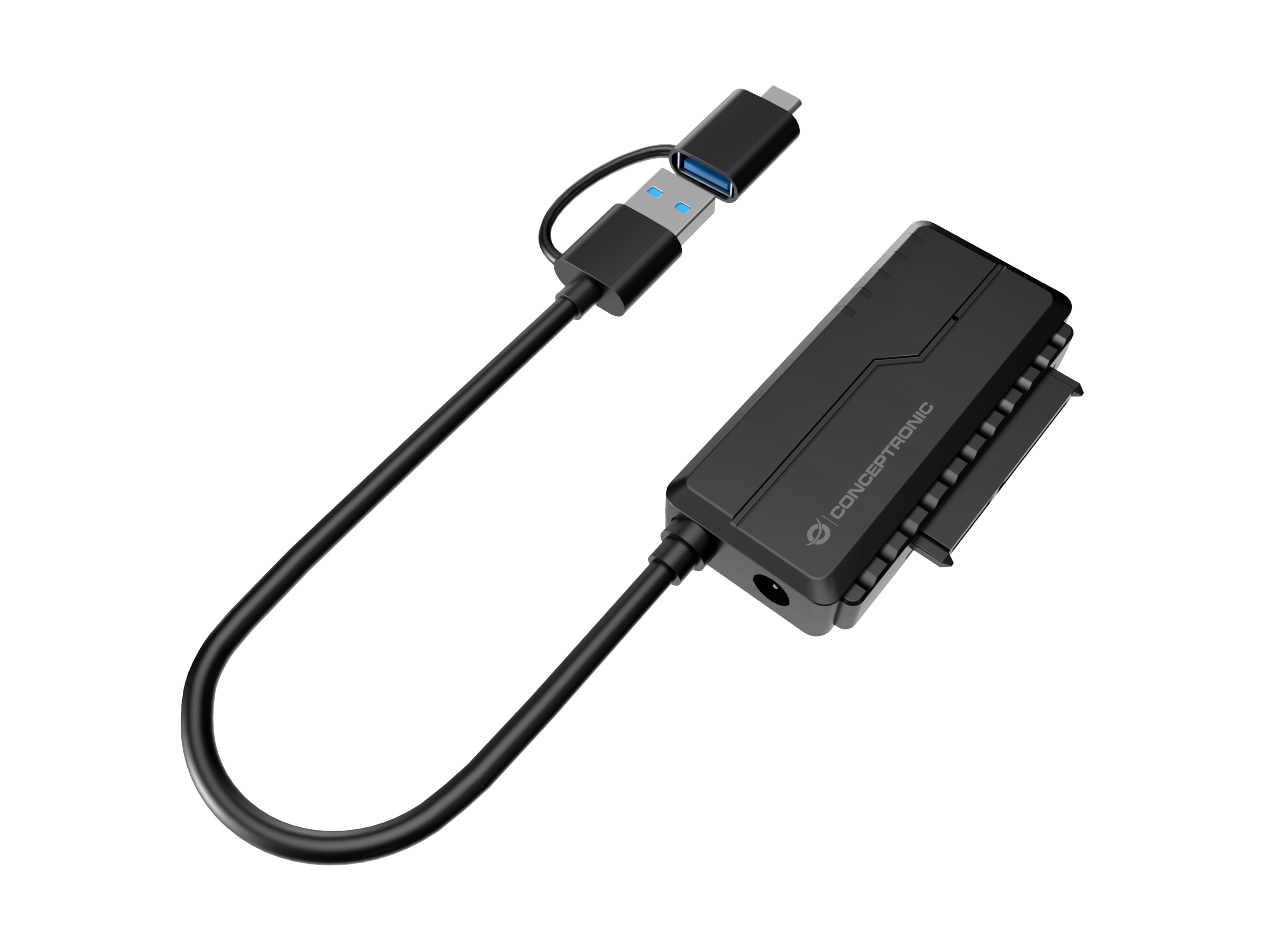 Conceptronic Adapter USB-C -> SATA 2.5/3.5 schwarz, Ansicht 2