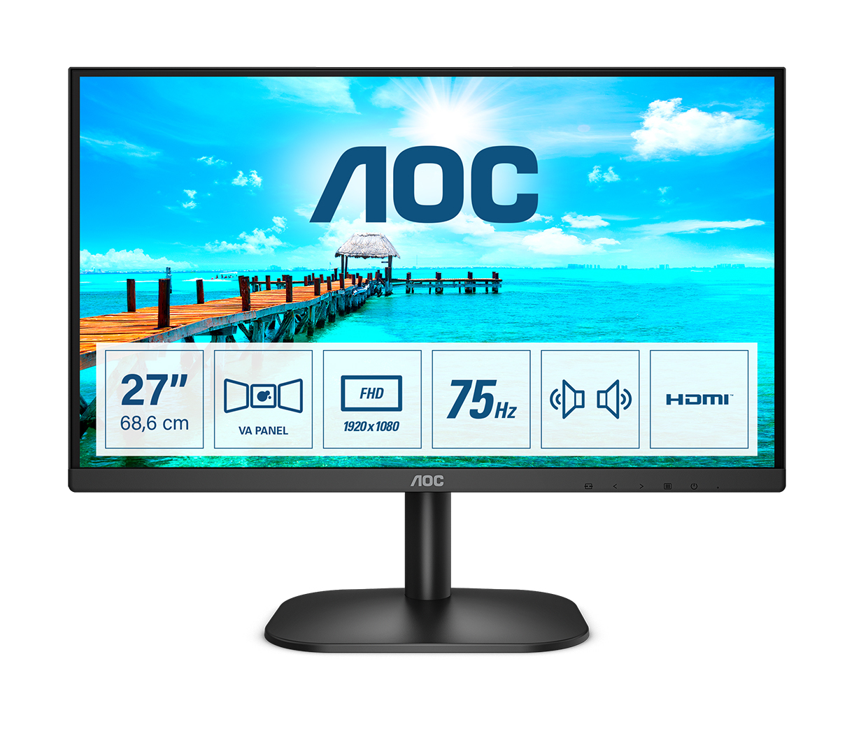 AOC B2 27B2AM, 68,6 cm (27&quot;), 1920 x 1080 Pixel, Full HD, LED, 4 ms, Schwarz