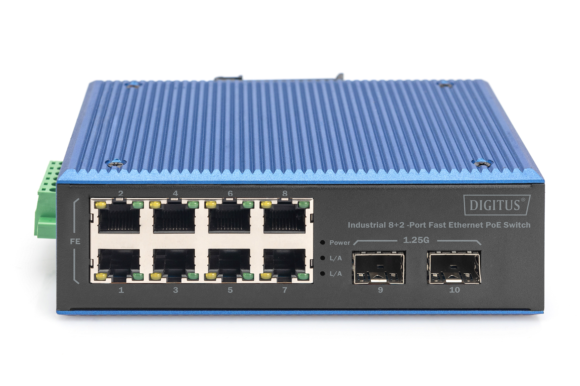 DIGITUS Industrial 8+2 -Port Fast Ethernet PoE Switch, Ansicht 2