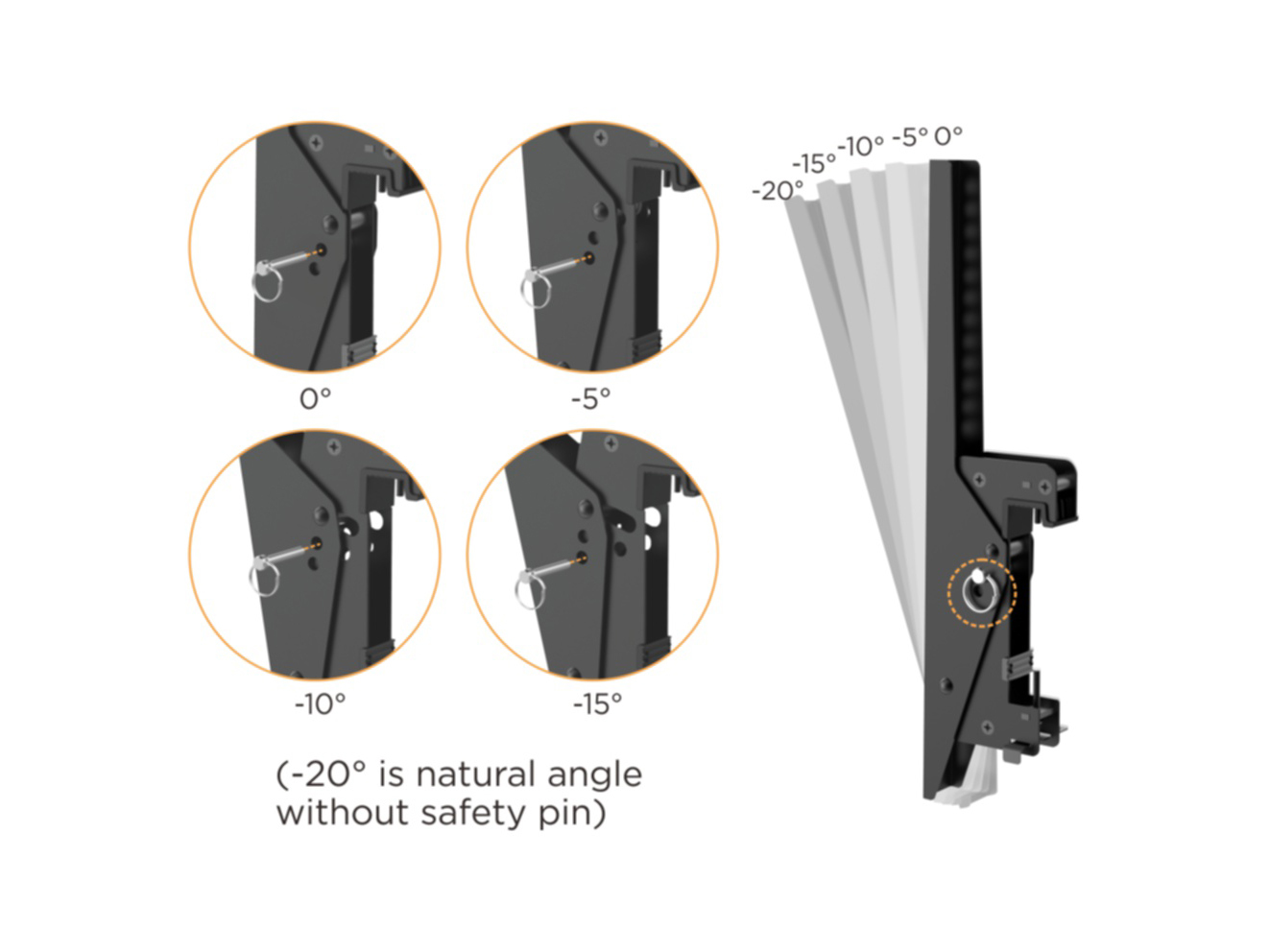 Equip Pro - Klammer - für 3 LCD-Anzeigen - Kunststoff, Aluminium, Stahl - Schwarz, Silber - 114.3-127 cm (45-50), Ansicht 4