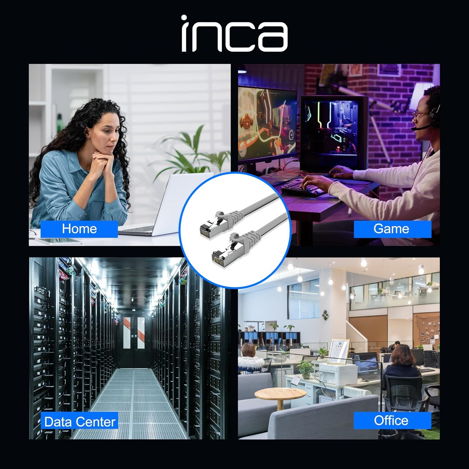 INCA Ethernetkabel ICAT7-100AG S/FTP1 23 AWG CAT7-Kabel - Kabel - CAT 7 cable/RJ45 - Kabel - Netzwerk, Ansicht 4