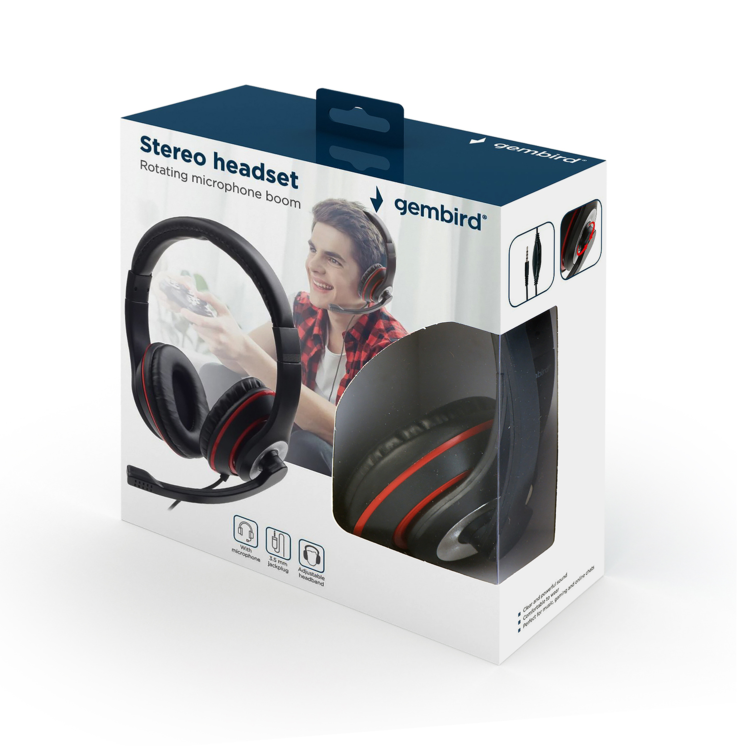 Gembird MHS-03-BKRD - Headset - ohrumschließend, Ansicht 2