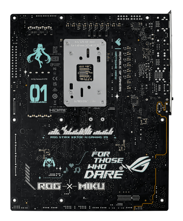 ASUS ROG STRIX X870E-H GAMING WIFI7 - Hatsune Miku Edition - Motherboard - ATX - Socket AM5 - Wi-Fi 7, 5 GB Ethernet, BT, Ansicht 3