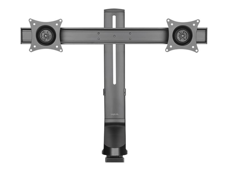 LogiLink Aufstellung - für 2 Curved-LCD-Bildschirme - Kunststoff, Aluminium, Stahl - Schwarz - Bildschirmgröße: 43.2-68.6 cm (17"-27")