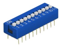 Delock DIP sliding switch 11-digit 2.54 mm pitch THT vertical - DIP-Schalter - Blau (Packung mit 10)