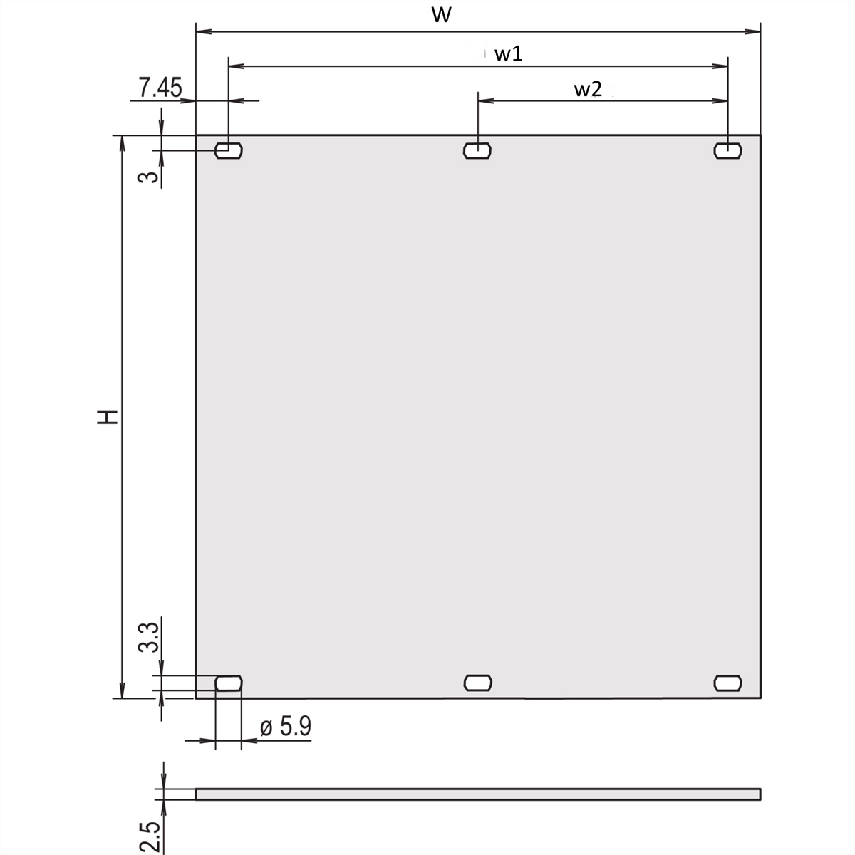 SCHROFF Rackpaneel - Vorderseite - 6U, Ansicht 2