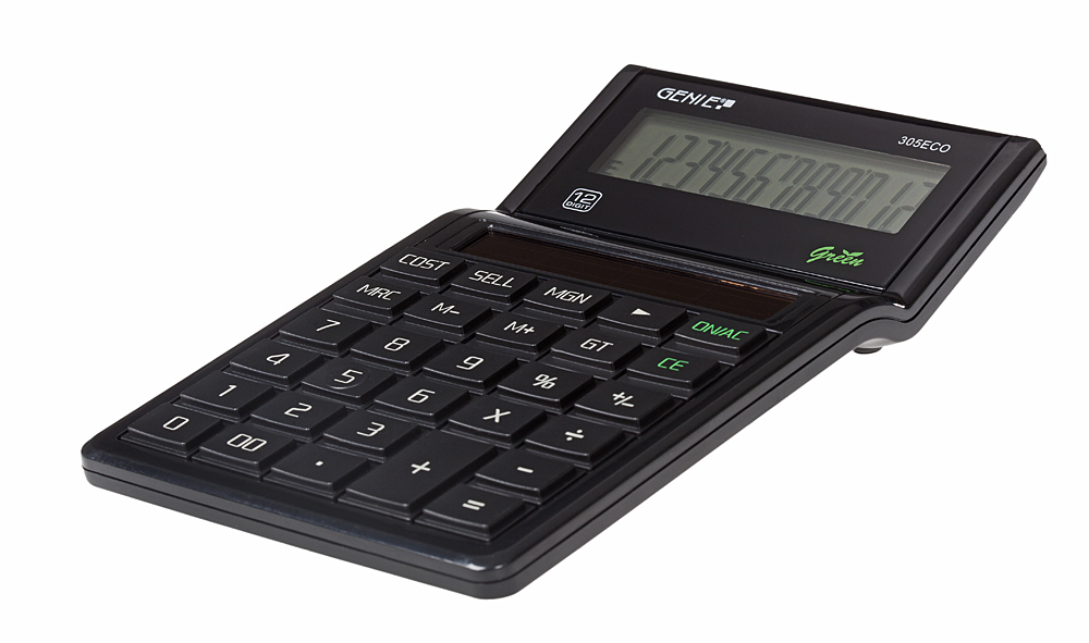Genie 305 ECO - Desktop - Einfacher Taschenrechner - 10 Ziffern - 1 Zeilen - Solar - Schwarz, Ansicht 2