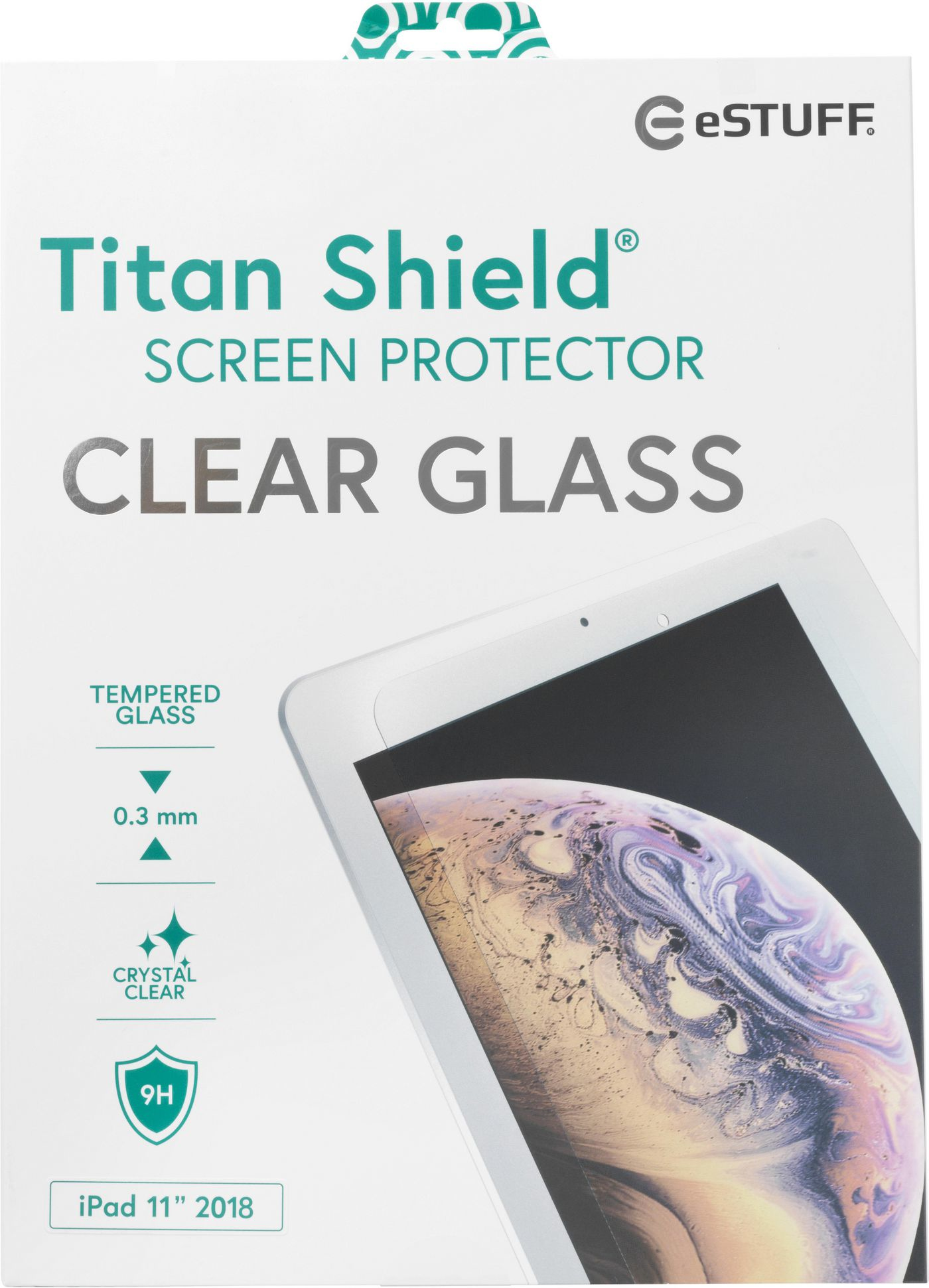 eSTUFF Titan Shield Clear Glass - Bildschirmschutz - Glas - 11 - durchsichtig - Apple 11-inch iPad Pro (1. Generation), Ansicht 2