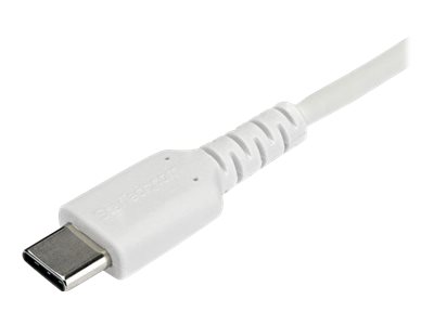 StarTech.com StarTech 2m USB-C Ladekabel - Langlebiges USB 2.0 Typ C zu USB C Datenübertragungs-/Schnellladekabel - TPE Mantel Aramidfaser M/M 60W Weiß - Samsung S10 S20 iPad Pro MS Surface (RUSB2AC2MW)