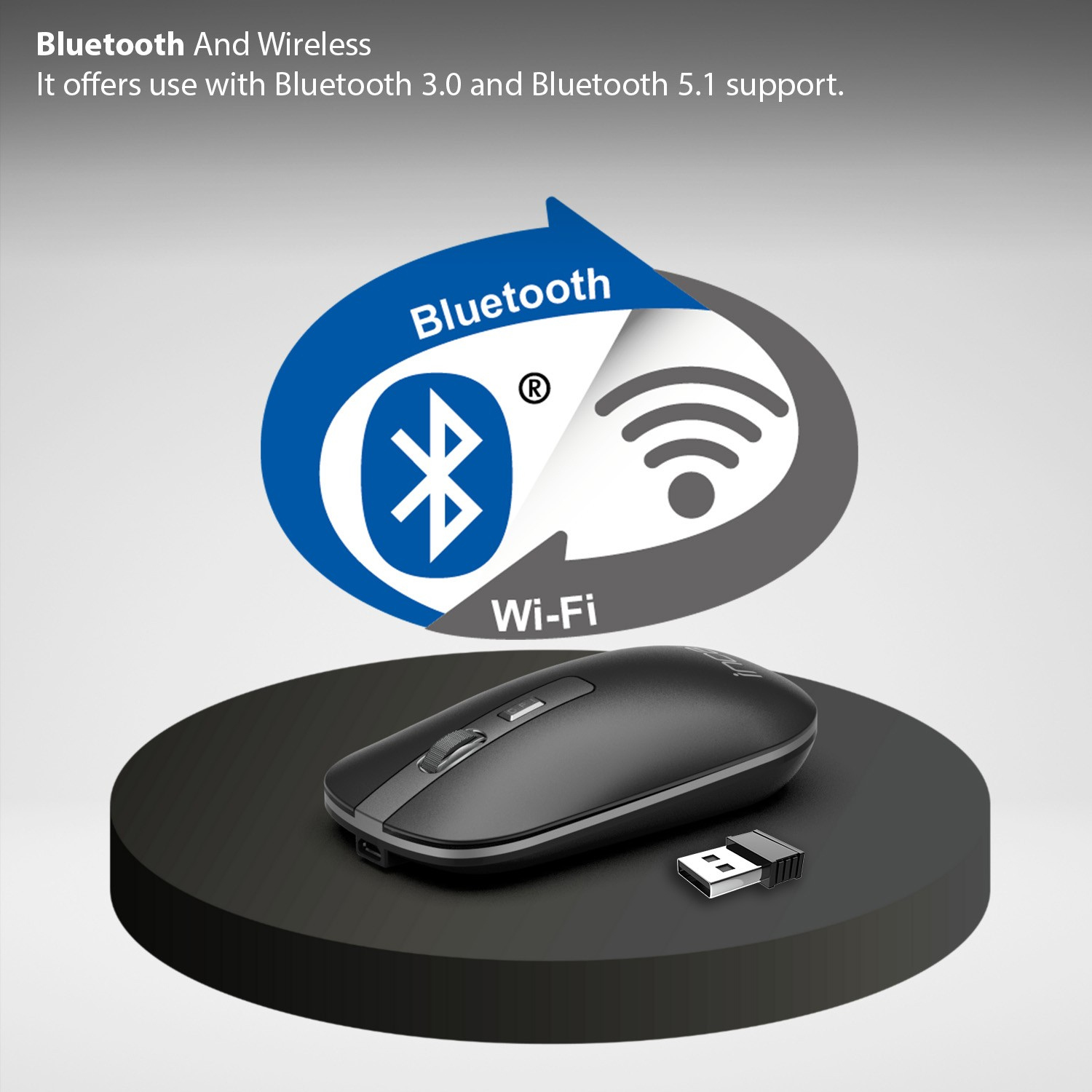 Cian Technology GmbH Maus IWM-531RA Wrls & BT 4D-Taste Akku Spec.Metallic - Maus, Ansicht 4