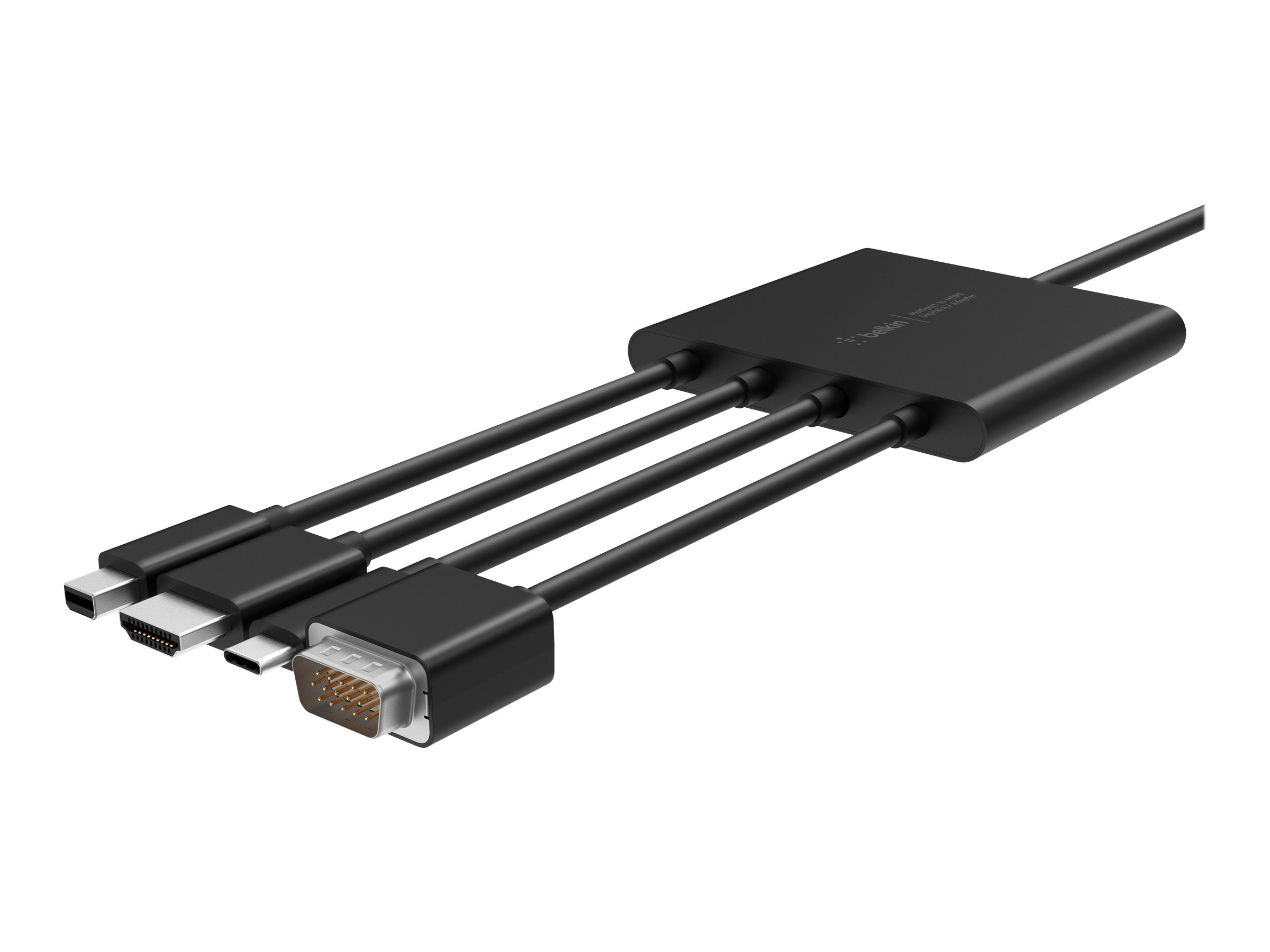 Belkin Multiport to HDMI Digital AV Adapter - Video- / Audiokabel - HD-15 (VGA), HDMI, Mini DisplayPort, 24 pin USB-C männlich zu USB, HDMI männlich - 2.4 m - 4K Unterstützung