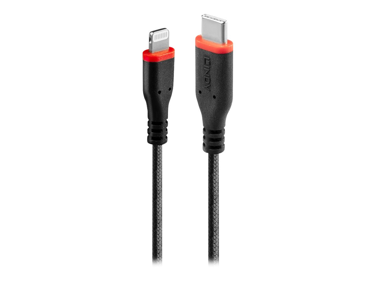 Lindy - Lightning-Kabel - USB-C männlich zu Lightning männlich - 1 m - abgeschirmt - Schwarz