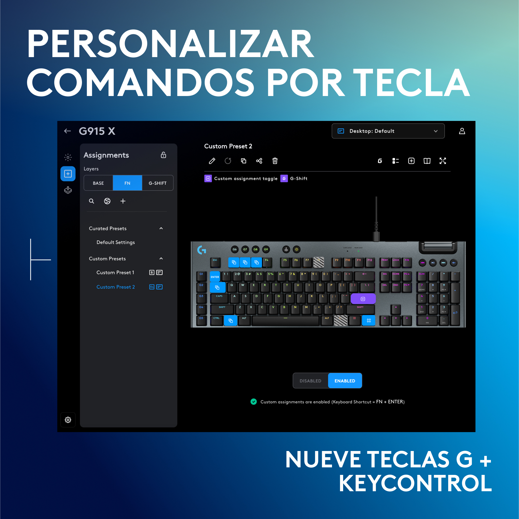Logitech G G915 X - Tastatur - Hintergrundbeleuchtung - TL: Spanisch, QWERTY, Ansicht 2