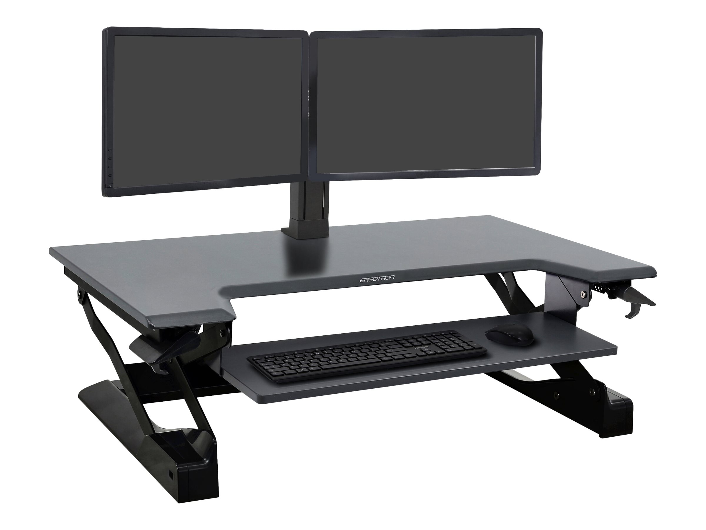 Ergotron WorkFit-TL Sitz-Steh-Schreibtisch-Arbeitsplatz - Aufstellung für Monitor / Tastatur - Schwarz, Ansicht 3