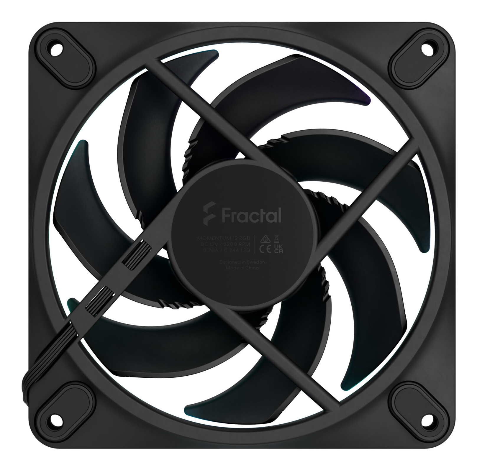 Fractal Design Momentum 12 RGB - Gehäuselüfter - 120 mm - Schwarz (Packung mit 3), Ansicht 2