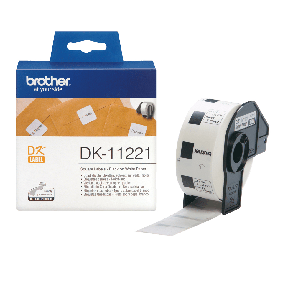 Brother DK-11221 - Schwarz auf Weiß - 23 x 23 mm 1000 Etikett(en) Etiketten, Ansicht 2